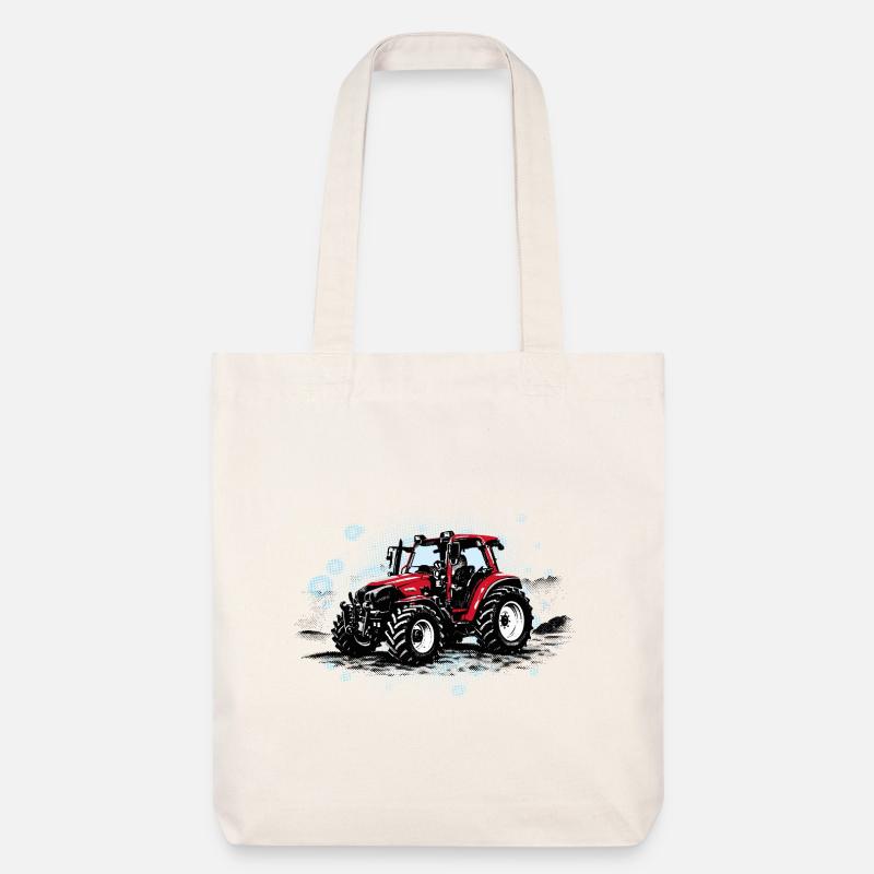 Roter Traktor – Vintage Halftone Trekker - Stanley/Stella recycelter Heavyweight Stoffbeutel - Naturweiß