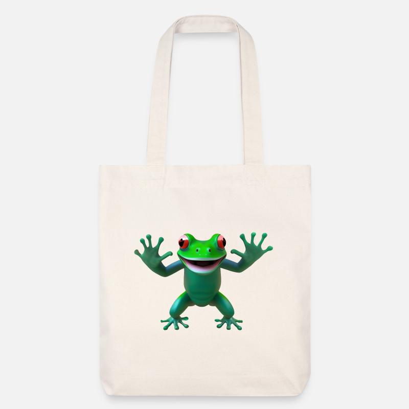 frosch stehend frei - Stanley/Stella recycelter Heavyweight Stoffbeutel - Naturweiß