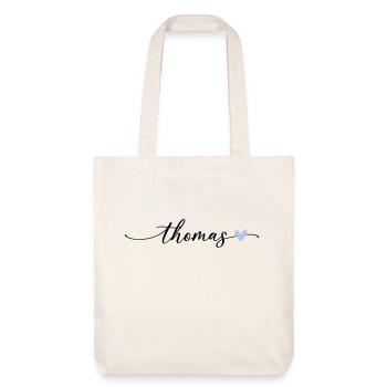 Thomas Name Calligraphy Font - Stanley/Stella Heavyweight Recycled Tote Bag - natural white - Front