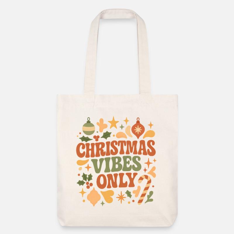 Christmas Vibes Only - Stanley/Stella recycelter Heavyweight Stoffbeutel - Naturweiß