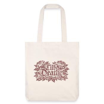 Till Death Florale Gothic | Valentins Tag - Stanley/Stella recycelter Heavyweight Stoffbeutel - Naturweiß - Vorne