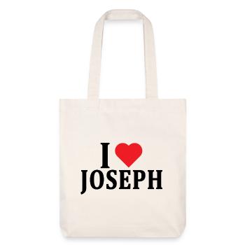 t-shirt prénom J’adore Joseph t-shirt idée cadeau - Tote bag épais recyclé Stanley/Stella - blanc cassé - Devant