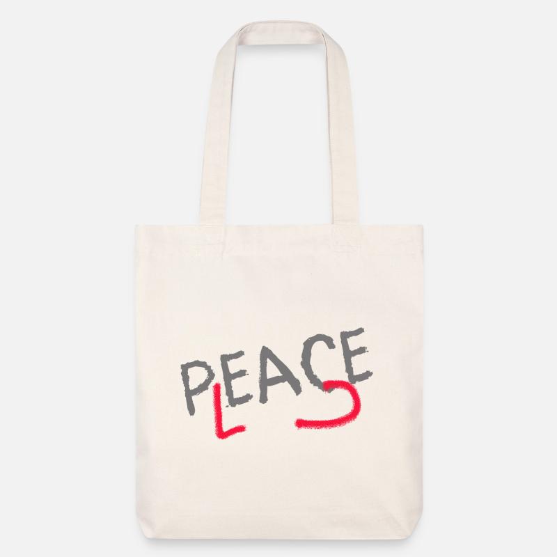 PLEASE PEACE - Stanley/Stella recycelter Heavyweight Stoffbeutel - Naturweiß