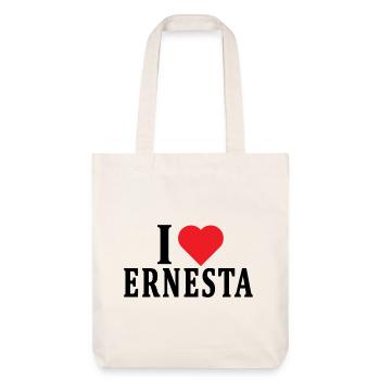 T-Shirt Ich liebe Ernesta T-Shirt Geschenkidee - Stanley/Stella recycelter Heavyweight Stoffbeutel - Naturweiß - Vorne