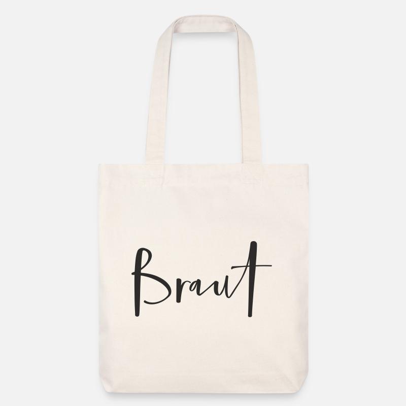 Braut – Stylisches Hochzeits-Textdesign - Stanley/Stella recycelter Heavyweight Stoffbeutel - Naturweiß