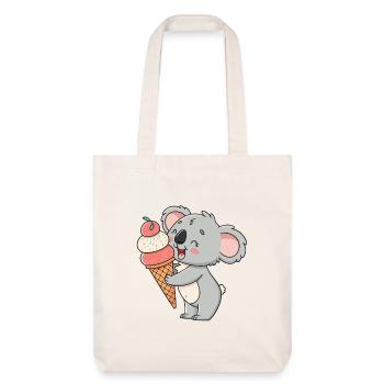 Koala gourmand et cornet de glace - Stanley/Stella Heavyweight Recycled Tote Bag - natural white - Front