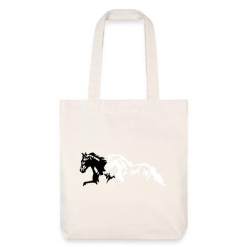 Chevaux étalon - jument - poulain - Tote bag épais recyclé Stanley/Stella - blanc cassé - Devant