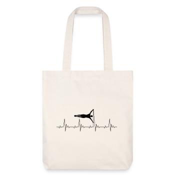 Calisthenics Human Flag Heartbeat Frequency Pulse - Stanley/Stella Heavyweight Recycled Tote Bag - natural white - Front