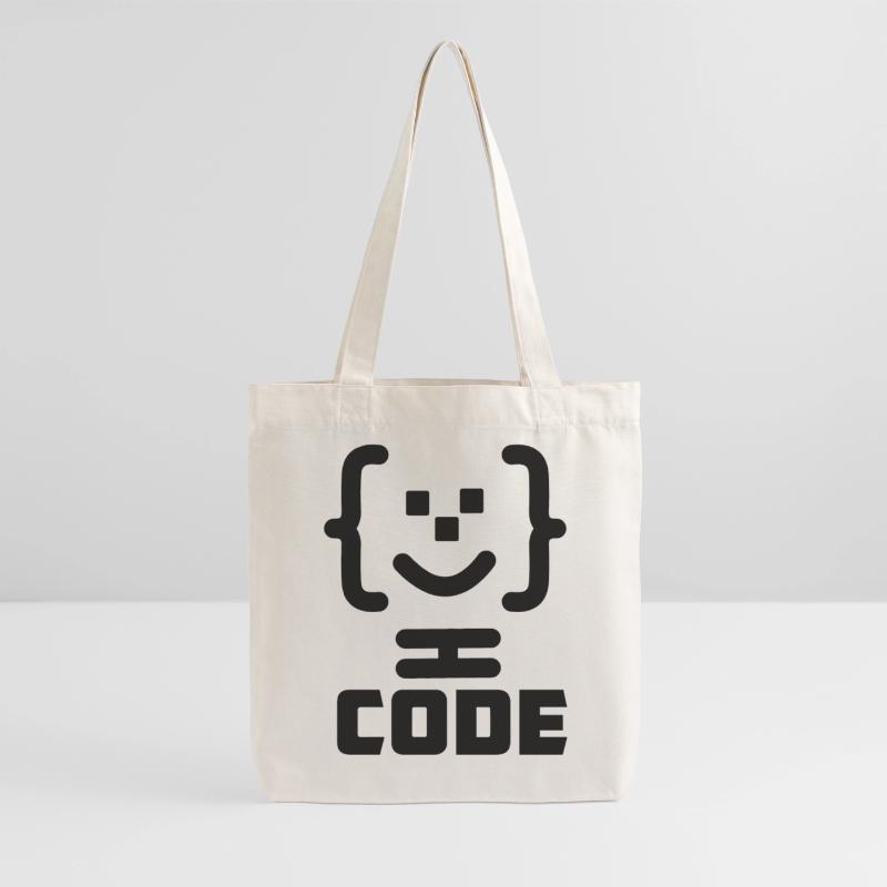 Hauptprogrammierer-Code-Logo mit Text CODE Stanley/Stella recycelter Heavyweight Stoffbeutel
