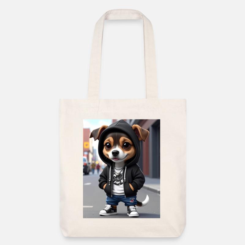 Street Pup Kapuzenpullover - Stanley/Stella recycelter Heavyweight Stoffbeutel - Naturweiß