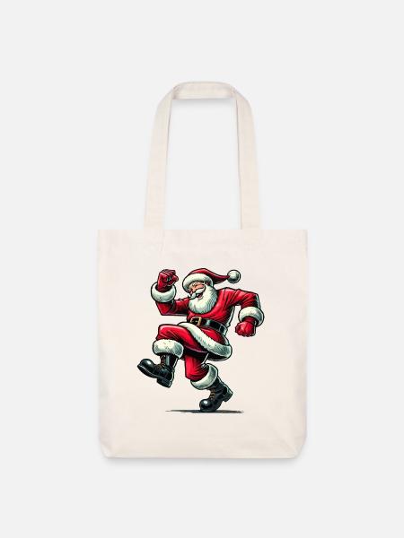 Nikolaus Weihnachtsmann - Stanley/Stella recycelter Heavyweight Stoffbeutel - Naturweiß