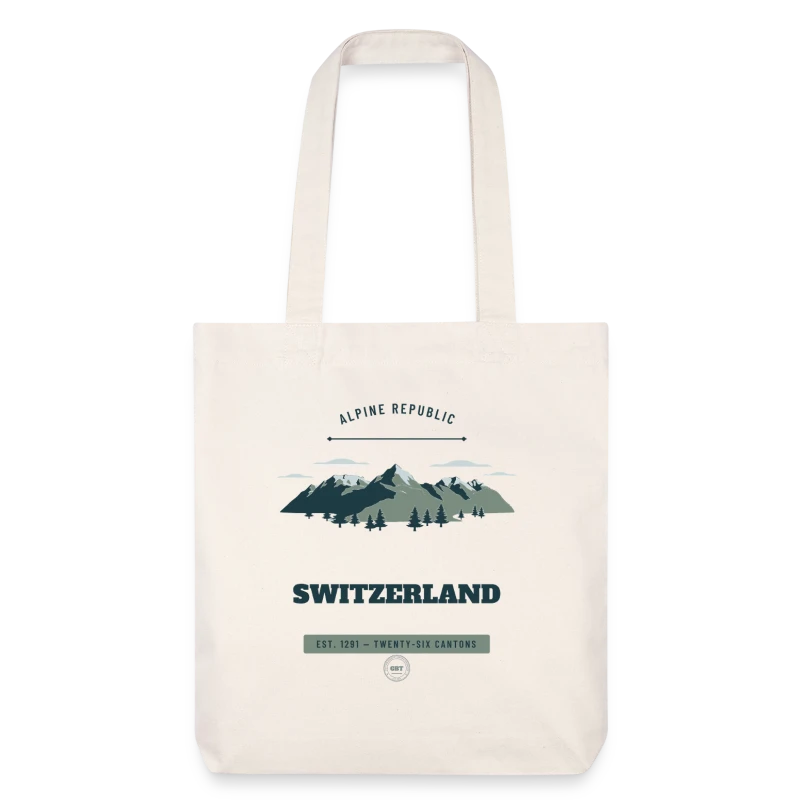 Switzerland-mærke på en stanley/stella heavyweight recycled tote bag