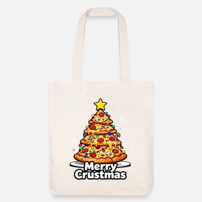 Pizza de Noël - Tote bag épais recyclé Stanley/Stella - blanc cassé