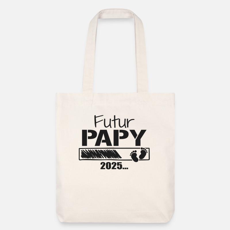 Zukünftiger Opa 2025 Geschenk, der bald Opa sein wird - Stanley/Stella recycelter Heavyweight Stoffbeutel - Naturweiß
