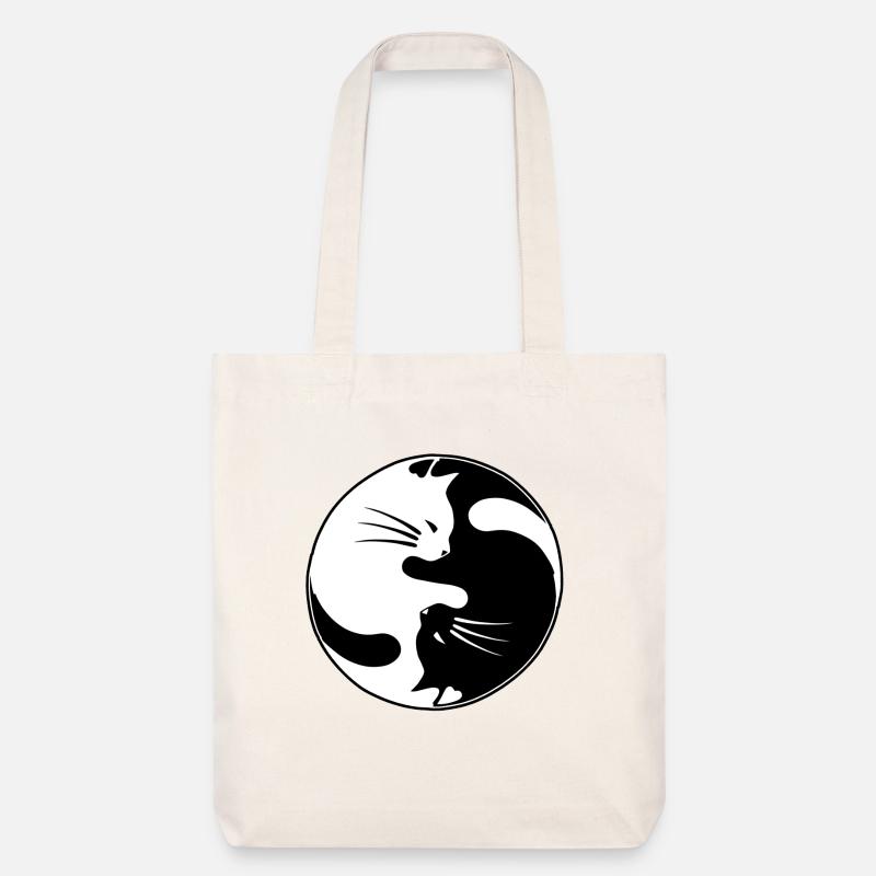 Yin-Yang-Katze - Stanley/Stella recycelter Heavyweight Stoffbeutel - Naturweiß