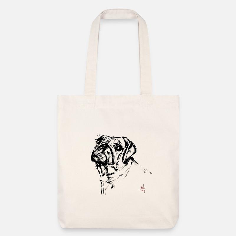 Mops - Stanley/Stella recycelter Heavyweight Stoffbeutel - Naturweiß