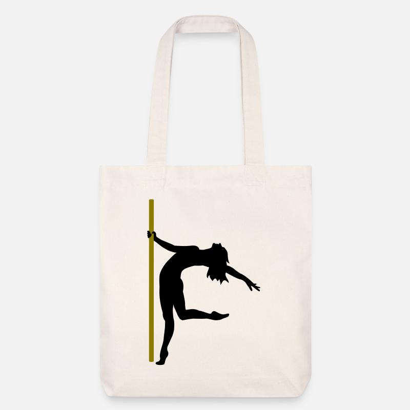 Die Silhouette einer Poledancerin - Stanley/Stella recycelter Heavyweight Stoffbeutel - Naturweiß