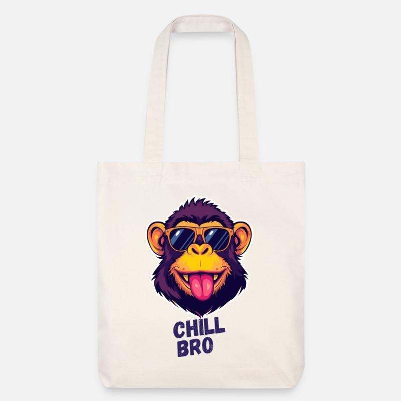 Chill Bro Affe - Stanley/Stella recycelter Heavyweight Stoffbeutel - Naturweiß