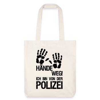 Hände weg Polizei Polizist Beruf Geschenk Spruch - Stanley/Stella recycelter Heavyweight Stoffbeutel - Naturweiß - Vorne