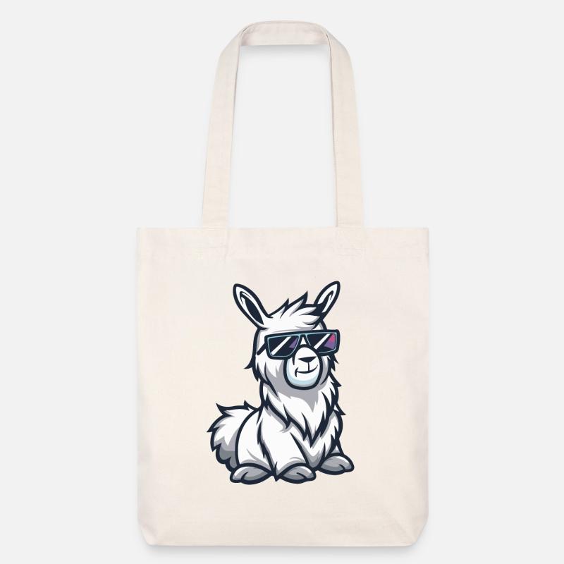 Alpaca Llama Comic Cool - Stanley/Stella Heavyweight Recycled Tote Bag - natural white