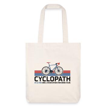 CYCLOPATH GRAVEL RADRENNFAHRER RETRO RENNRAD - Stanley/Stella recycelter Heavyweight Stoffbeutel - Naturweiß - Vorne