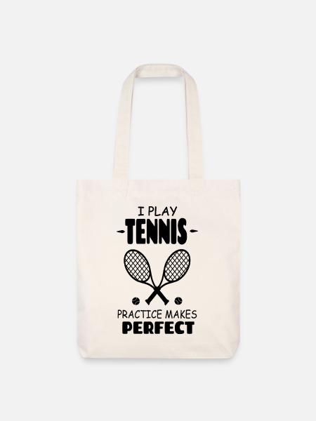 I_Play_Tennis_Practice_Makes_Perfect - Tote bag épais recyclé Stanley/Stella - blanc cassé