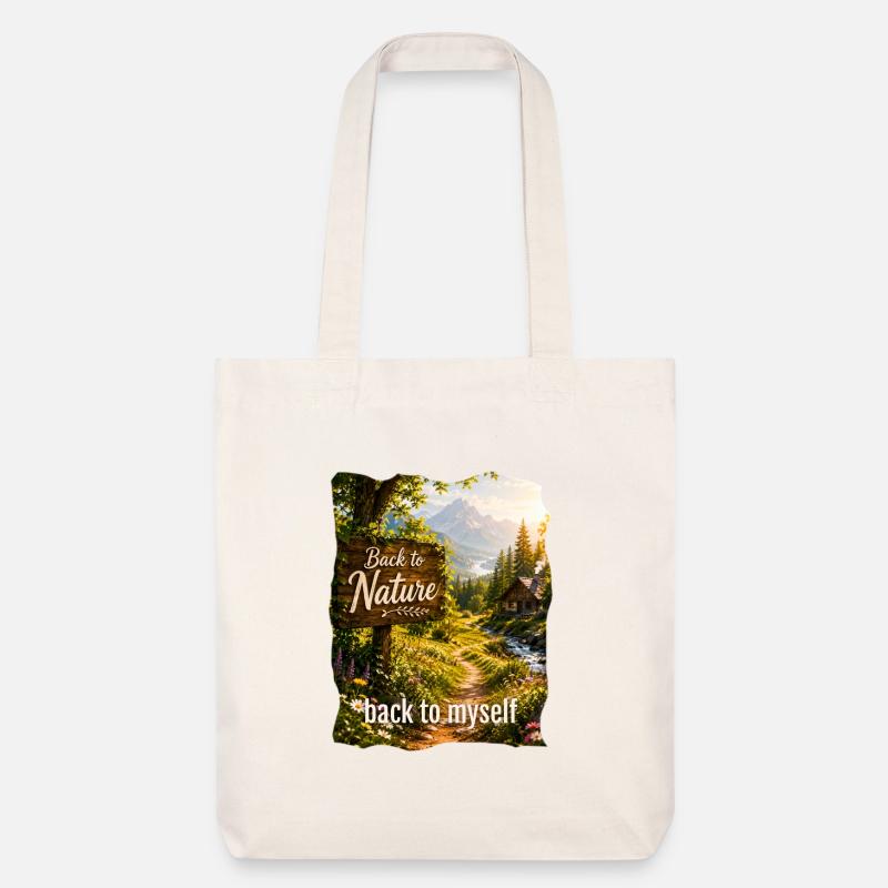 Back to Nature Zu Mir Selbst - Stanley/Stella recycelter Heavyweight Stoffbeutel - Naturweiß