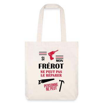 Frère Frangin Frere Naissance Bébé Frérot - Tote bag épais recyclé Stanley/Stella - blanc cassé - Devant