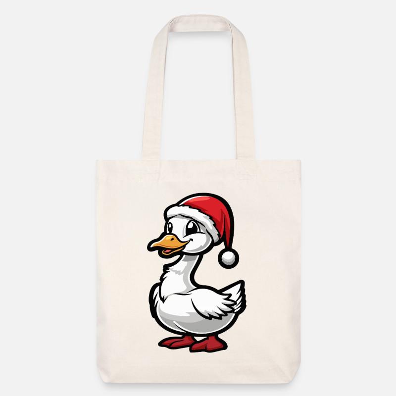 Gans Weihnachten - Stanley/Stella recycelter Heavyweight Stoffbeutel - Naturweiß
