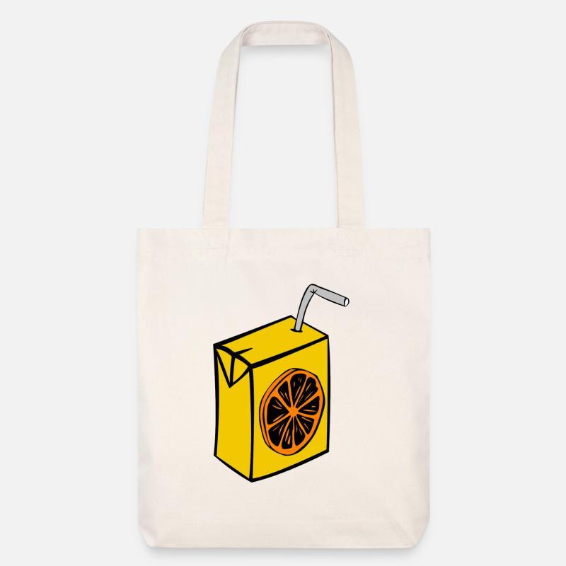 saft box karton einweg stroh orange getraenke - Stanley/Stella recycelter Heavyweight Stoffbeutel - Naturweiß