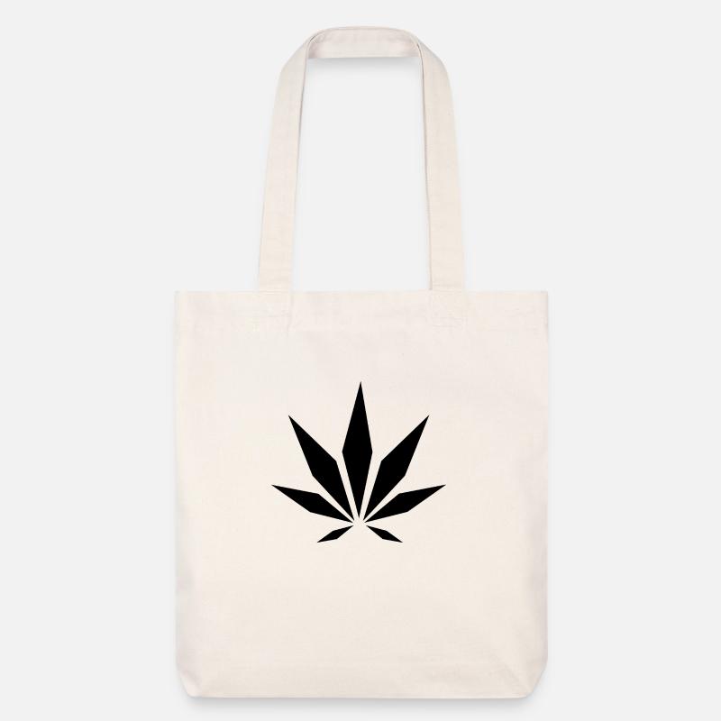Black Cannabis - Stanley/Stella recycelter Heavyweight Stoffbeutel - Naturweiß