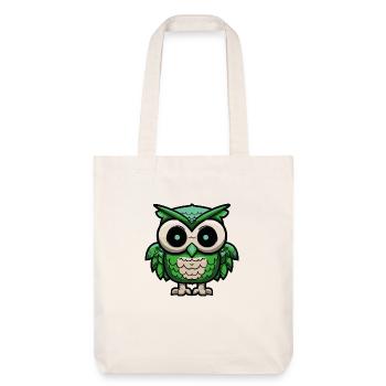 eule owl nachteule - Stanley/Stella recycelter Heavyweight Stoffbeutel - Naturweiß - Vorne