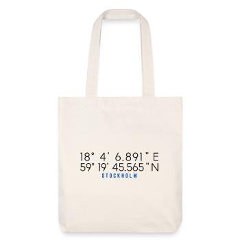 Stockholm Coordinates Chart - Stanley/Stella Heavyweight Recycled Tote Bag - natural white - Front