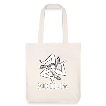 « Drapeau sicilien » - Sicile, Sicilia - Tote bag épais recyclé Stanley/Stella - blanc cassé - Devant