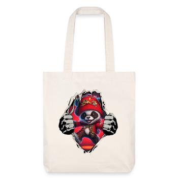 Panda pirate sous la chemise - Tote bag épais recyclé Stanley/Stella - blanc cassé - Devant