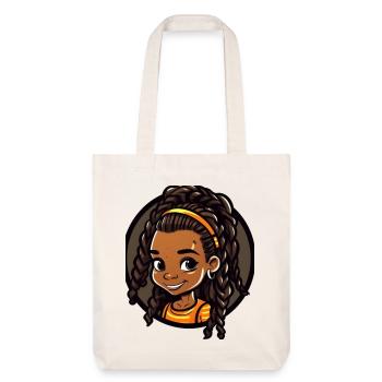 Vivid Child Portrait Illustration - Stanley/Stella Heavyweight Recycled Tote Bag - natural white - Front