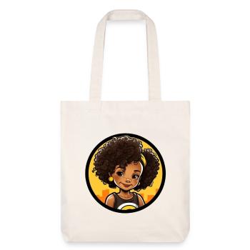 Lebhafte Afro-Style Cartoon Illustration - Stanley/Stella recycelter Heavyweight Stoffbeutel - Naturweiß - Vorne