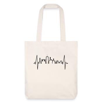 Augsburg Skyline Heartbeat Fan J’aime Augsburger - Tote bag épais recyclé Stanley/Stella - blanc cassé - Devant
