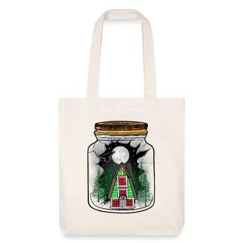 House Winter Snow Snowfall Moon Christmas Xmas - Stanley/Stella Heavyweight Recycled Tote Bag - natural white - Front