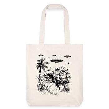 Jesus Dinosaur Fantasy Humor Religion Meme - Stanley/Stella Heavyweight Recycled Tote Bag - natural white - Front