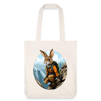 Rabbit Mountaineer / Hiking Rabbit - Stanley/Stella Heavyweight Recycled Tote Bag - natural white - Front