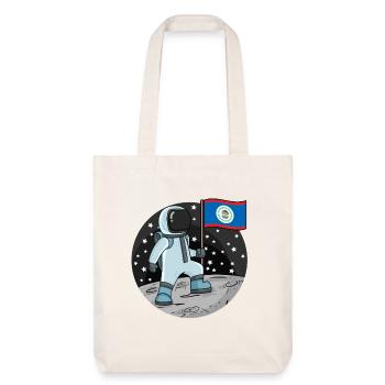 Astronaut Fahne Belize - Stanley/Stella recycelter Heavyweight Stoffbeutel - Naturweiß - Vorne