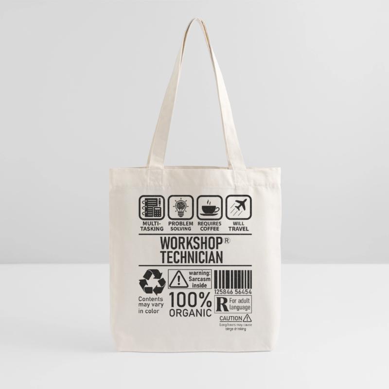 Workshop Technician multi tasking problem solving Stanley/Stella Heavyweight Recycled Tote Bag