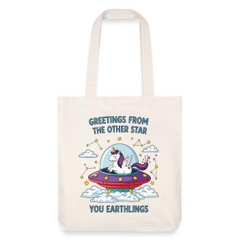 Unicorn from space - Stanley/Stella Heavyweight Recycled Tote Bag - natural white - Front