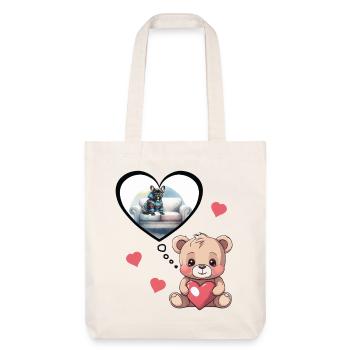 Français Bullgogge Teddy Bear Enfants - Tote bag épais recyclé Stanley/Stella - blanc cassé - Devant