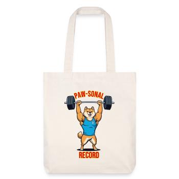 Paw-Sonal Record Shiba Lifter - Stanley/Stella Heavyweight Recycled Tote Bag - natural white - Front