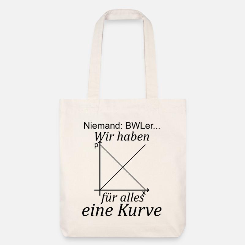 Unispruch "für alles eine Kurve" Studenten - Stanley/Stella recycelter Heavyweight Stoffbeutel - Naturweiß