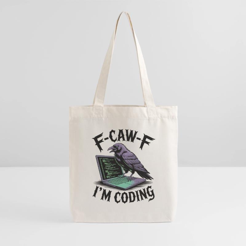 RabenCoder: Code Raven on the laptop Stanley/Stella Heavyweight Recycled Tote Bag