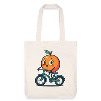 Des fruits orange sur le vélo - Tote bag épais recyclé Stanley/Stella - blanc cassé - Devant