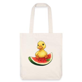 Entspanntes Sommerdesign mit Wassermelone Frucht - Stanley/Stella recycelter Heavyweight Stoffbeutel - Naturweiß - Vorne